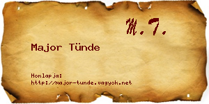 Major Tünde névjegykártya
